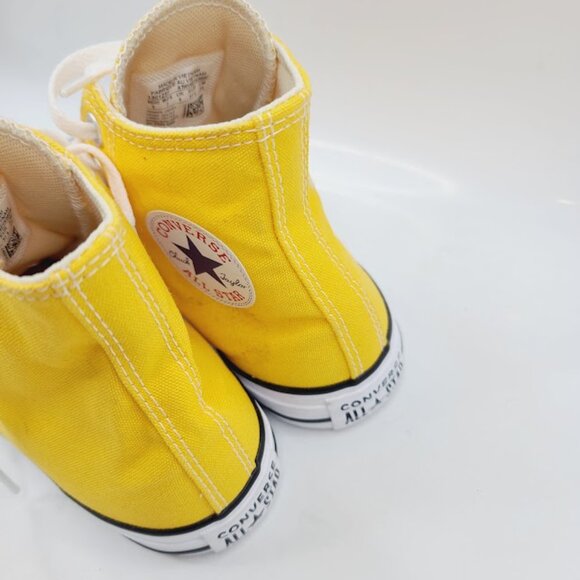 Converse Women's Yellow Chuck Taylor All Star 130125F Mid-Top Sneaker Size 7 - Picture 4 of 8